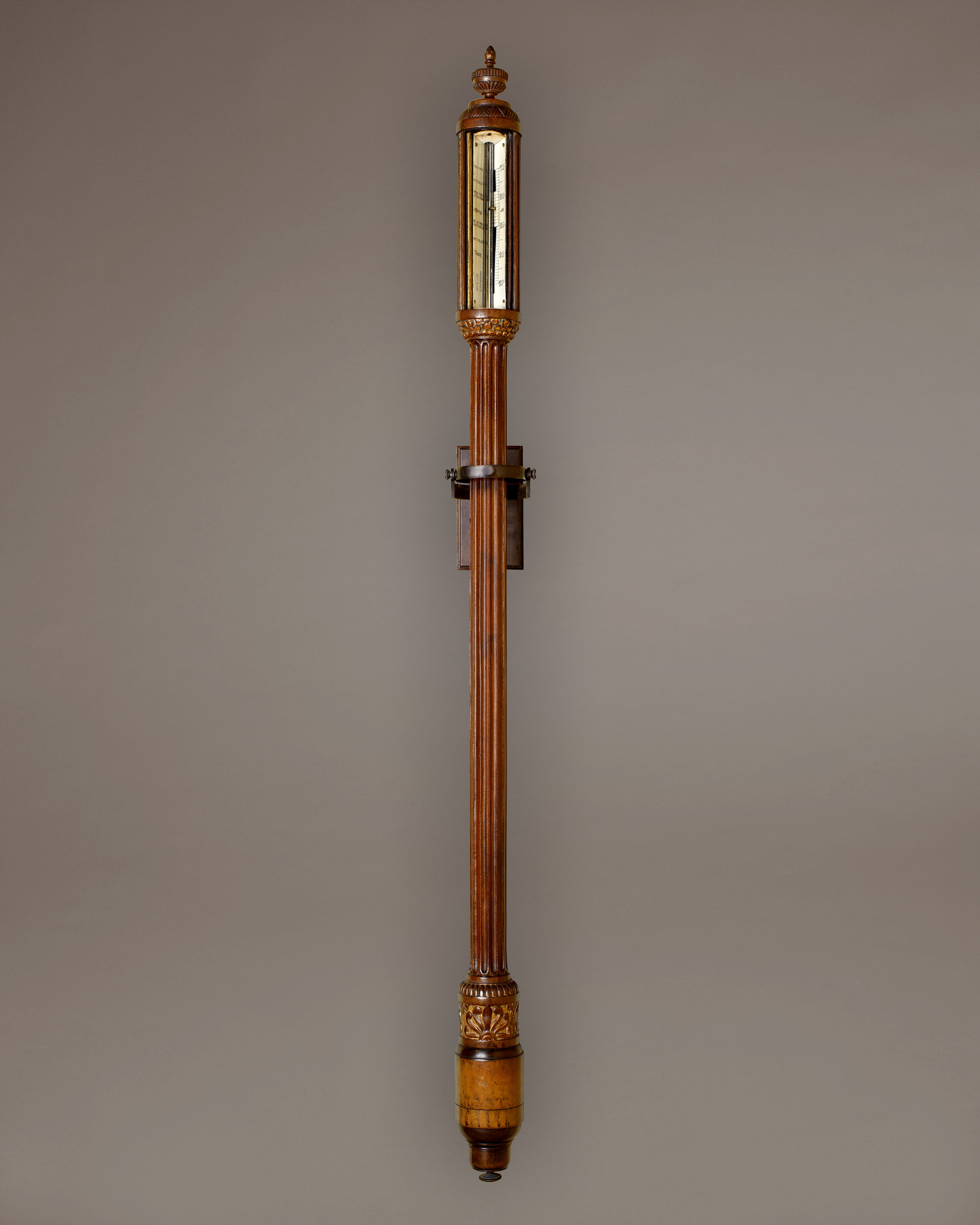  19TH CENTURY ANTIQUE ENGLISH MAHOGANY MARINE BAROMETER SIGNED NIXON
